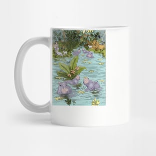 Lavender Hippos in the Jungle of Peace Mug